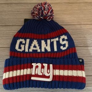 NY Giants Pom Beanie